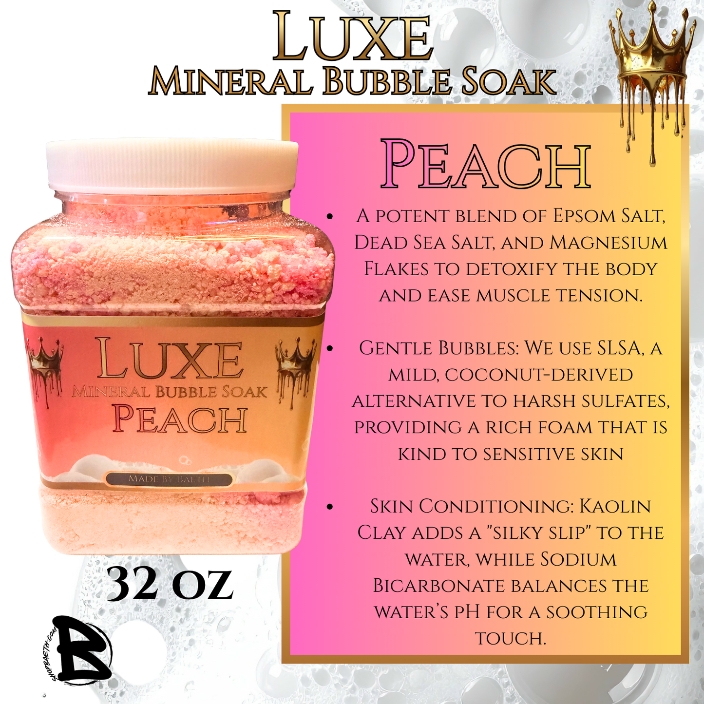 Peach Luxe Mineral Bubble Soak