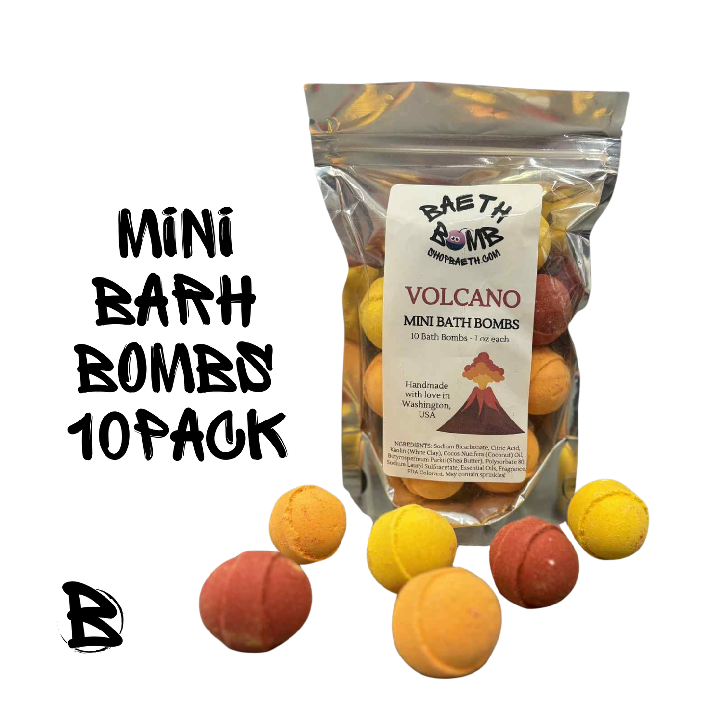 Volcano Mini Bath Bomb 10 pack