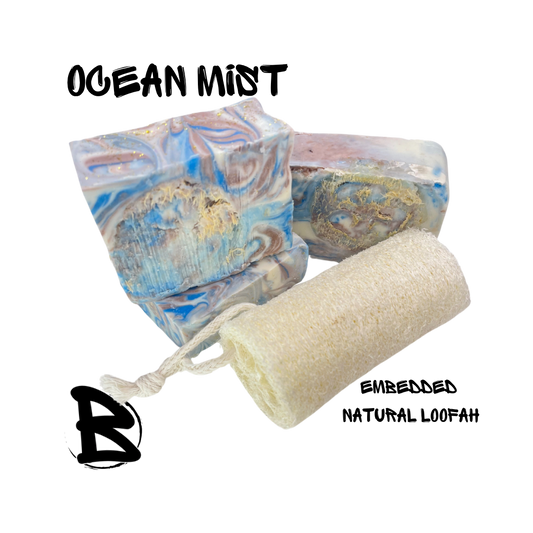 Ocean Mist Goat Milk Soap w/Embedded Loofah