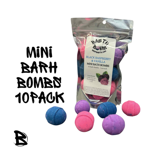 Black Raspberry Vanilla Mini Bath Bomb 10 pack