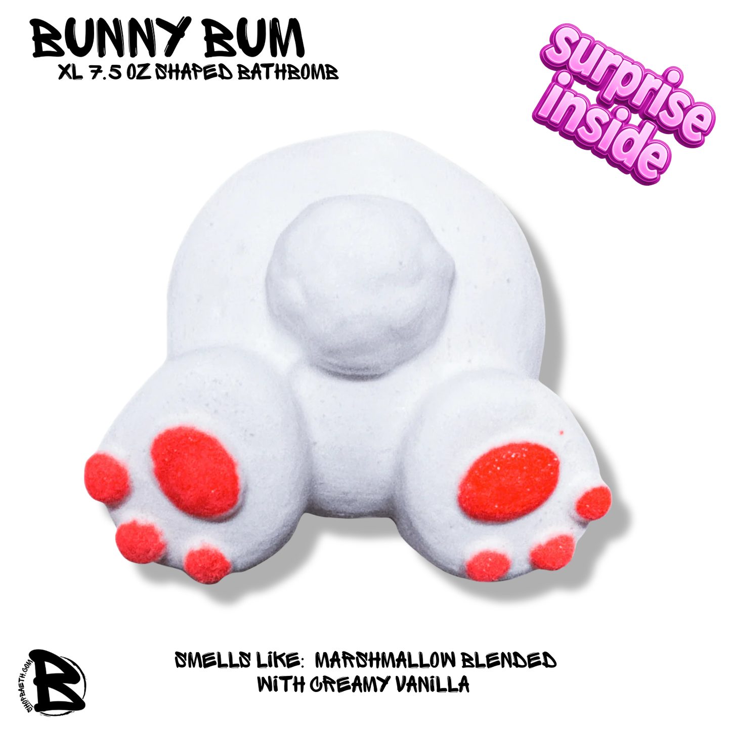 Bunny Bum Bath Bomb 7.5oz with Surpris