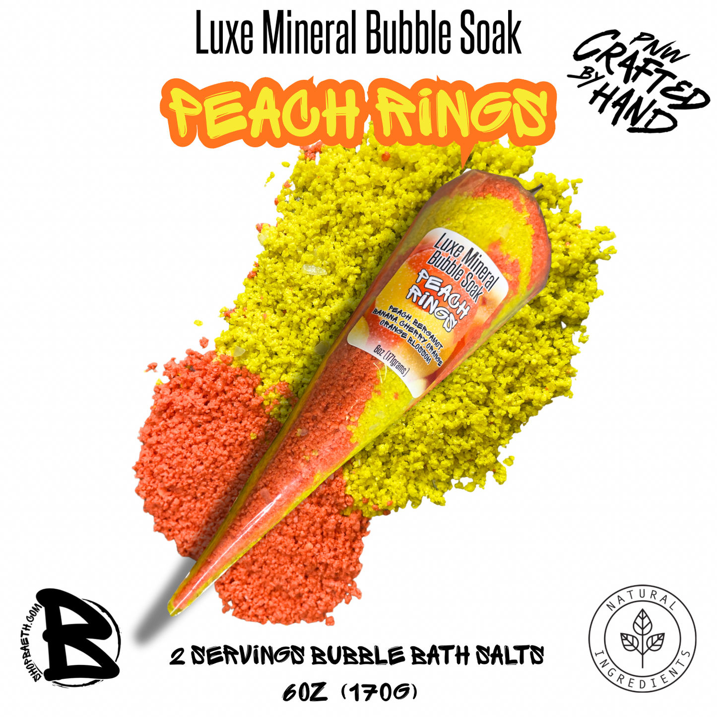 Peach Rings Luxe Mineral Bubble Soak 32 oz