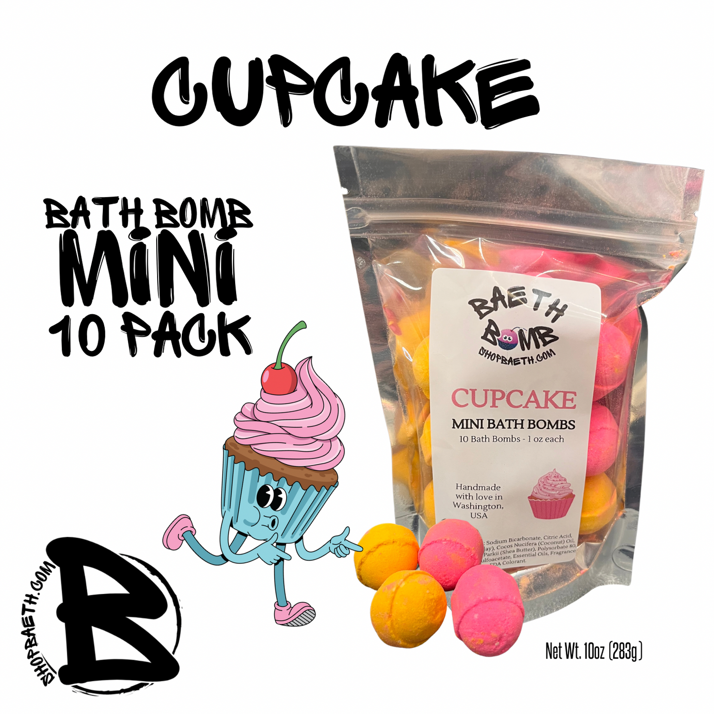 Cupcake  Mini Bath Bomb 10 pack