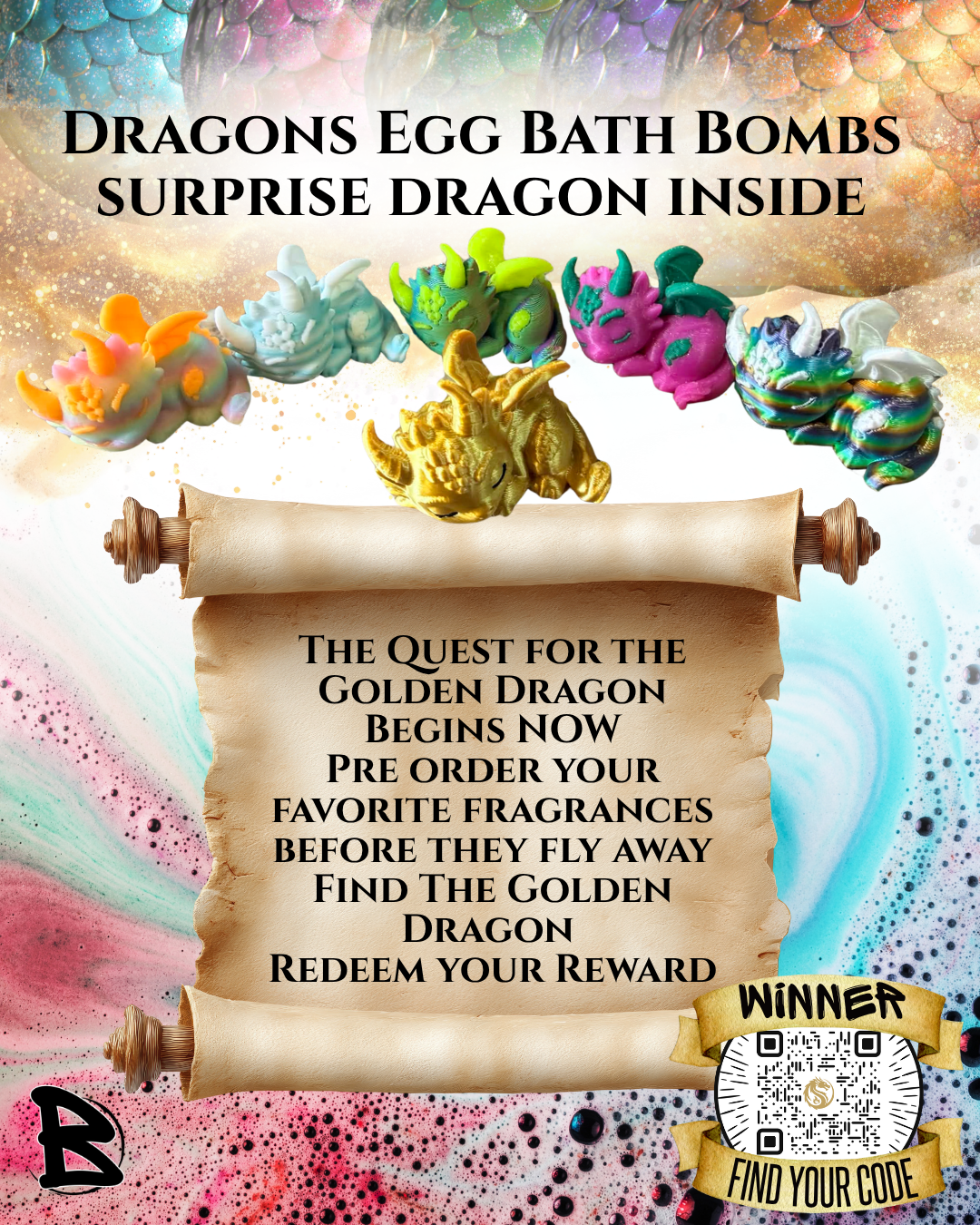 Dragons Egg Surprise Inside Bath Bomb (Pre Order)