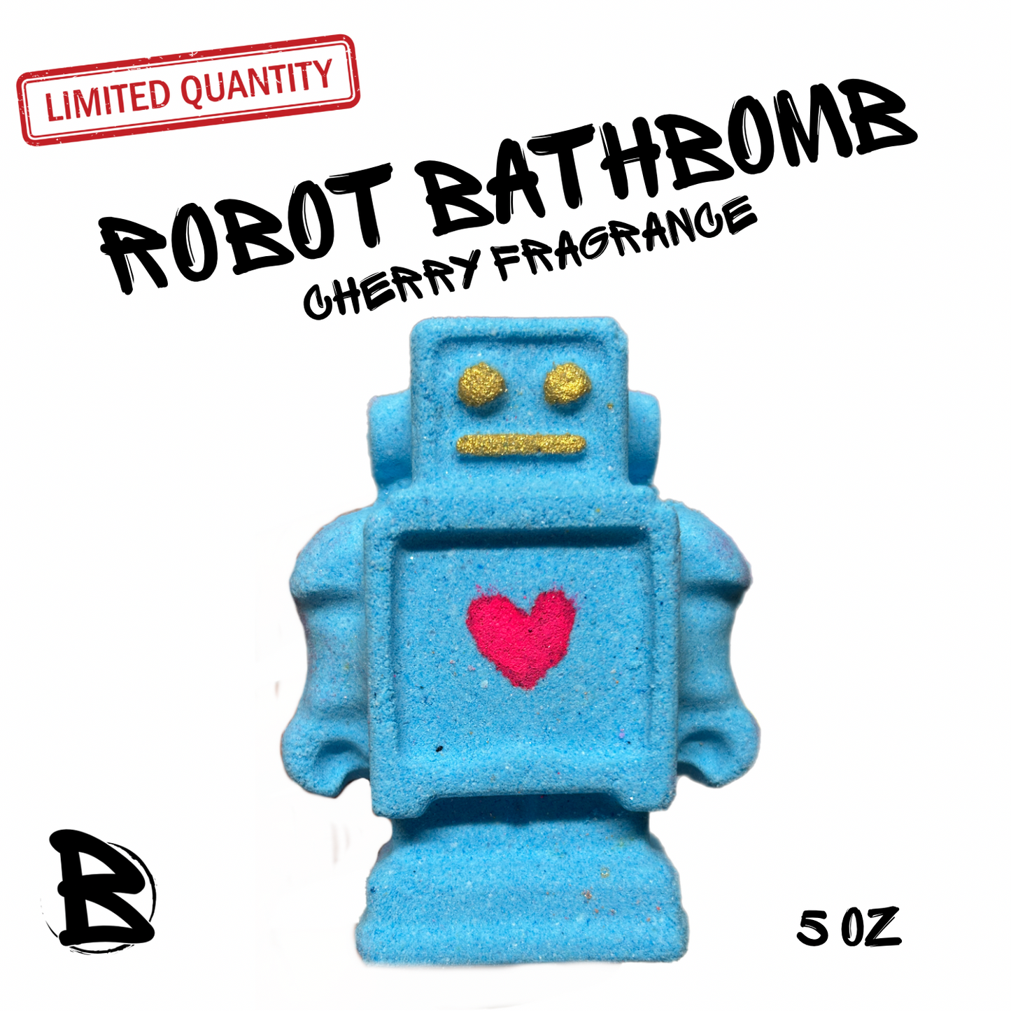 Robot Shaped Cherry Bath Bomb 5oz