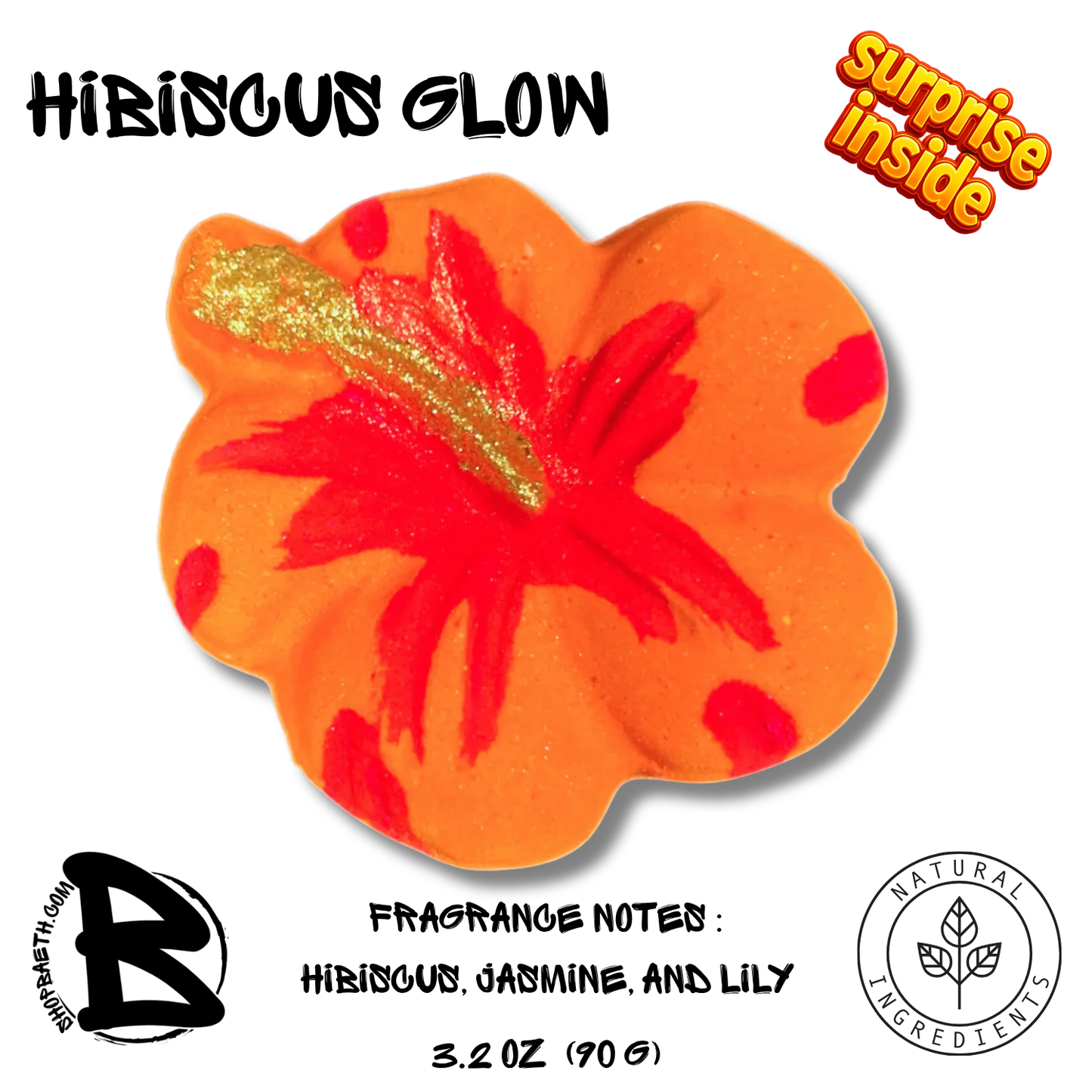 Hibiscus Glow Surprise Inside Bath Bomb 3.2oz
