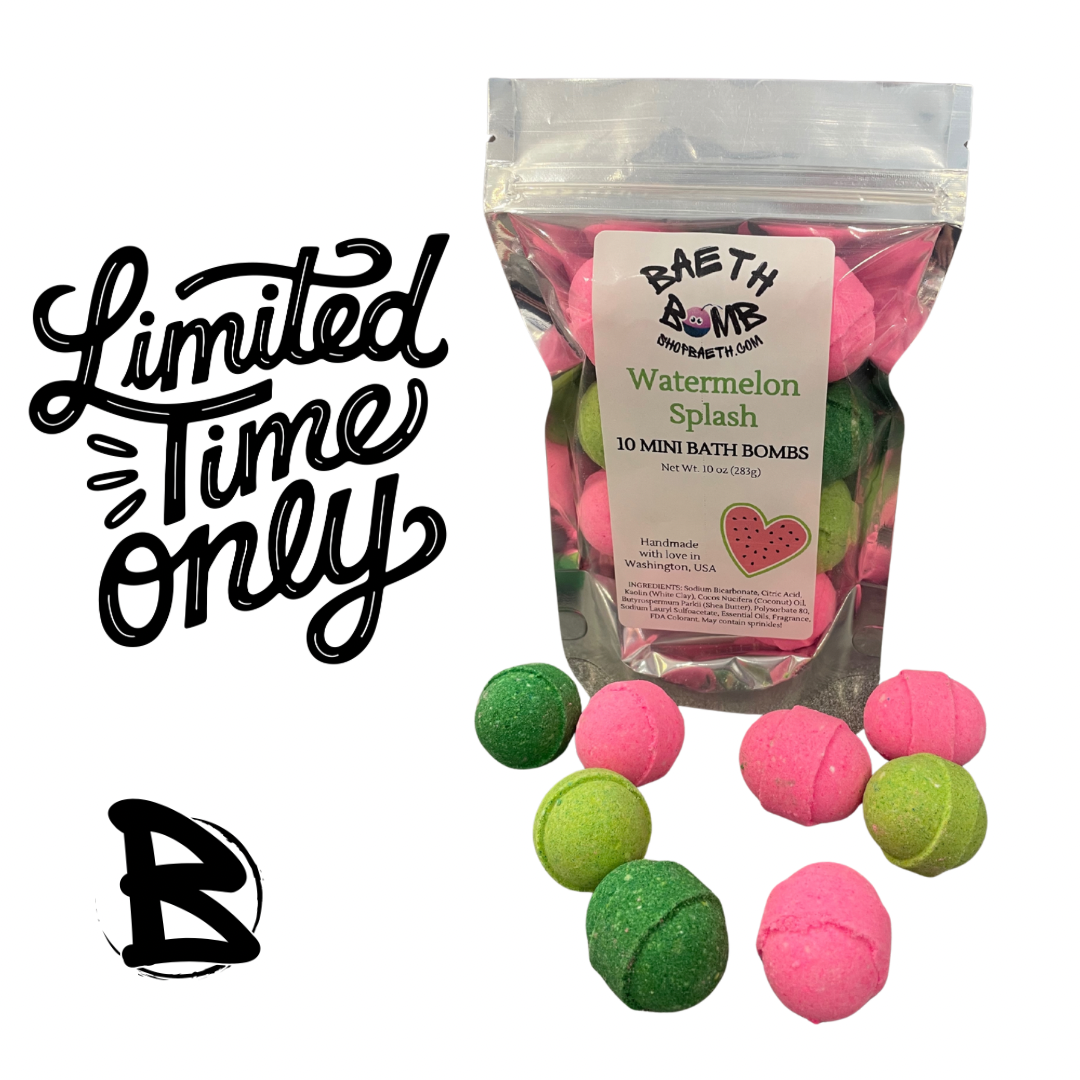 Watermelon Splash Mini Bath Bomb 10 pack