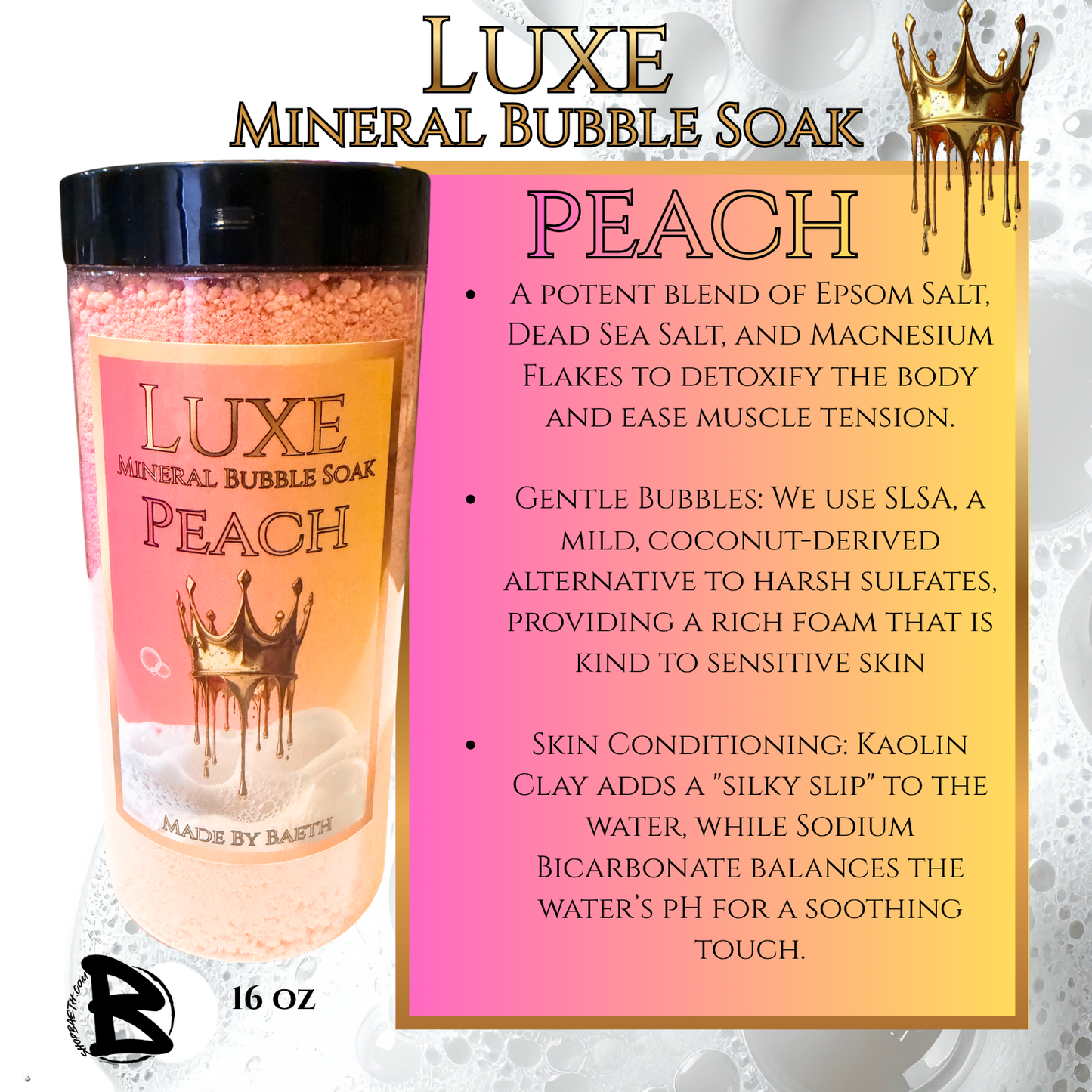 Peach Luxe Mineral Bubble Soak
