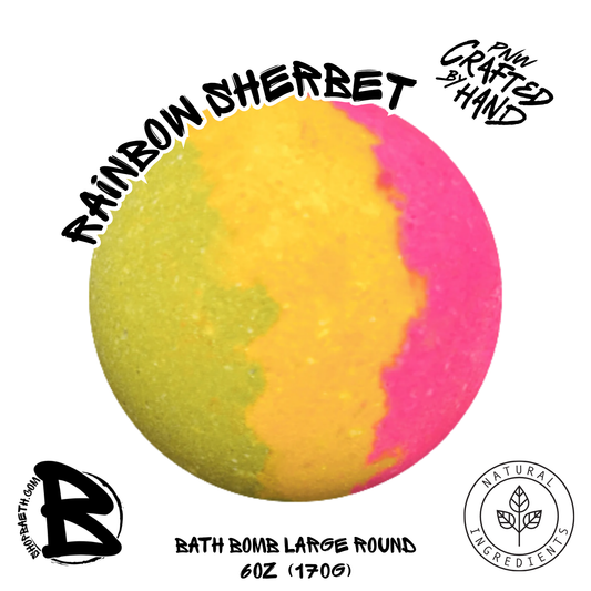 Rainbow Sherbet large 6oz bath bomb