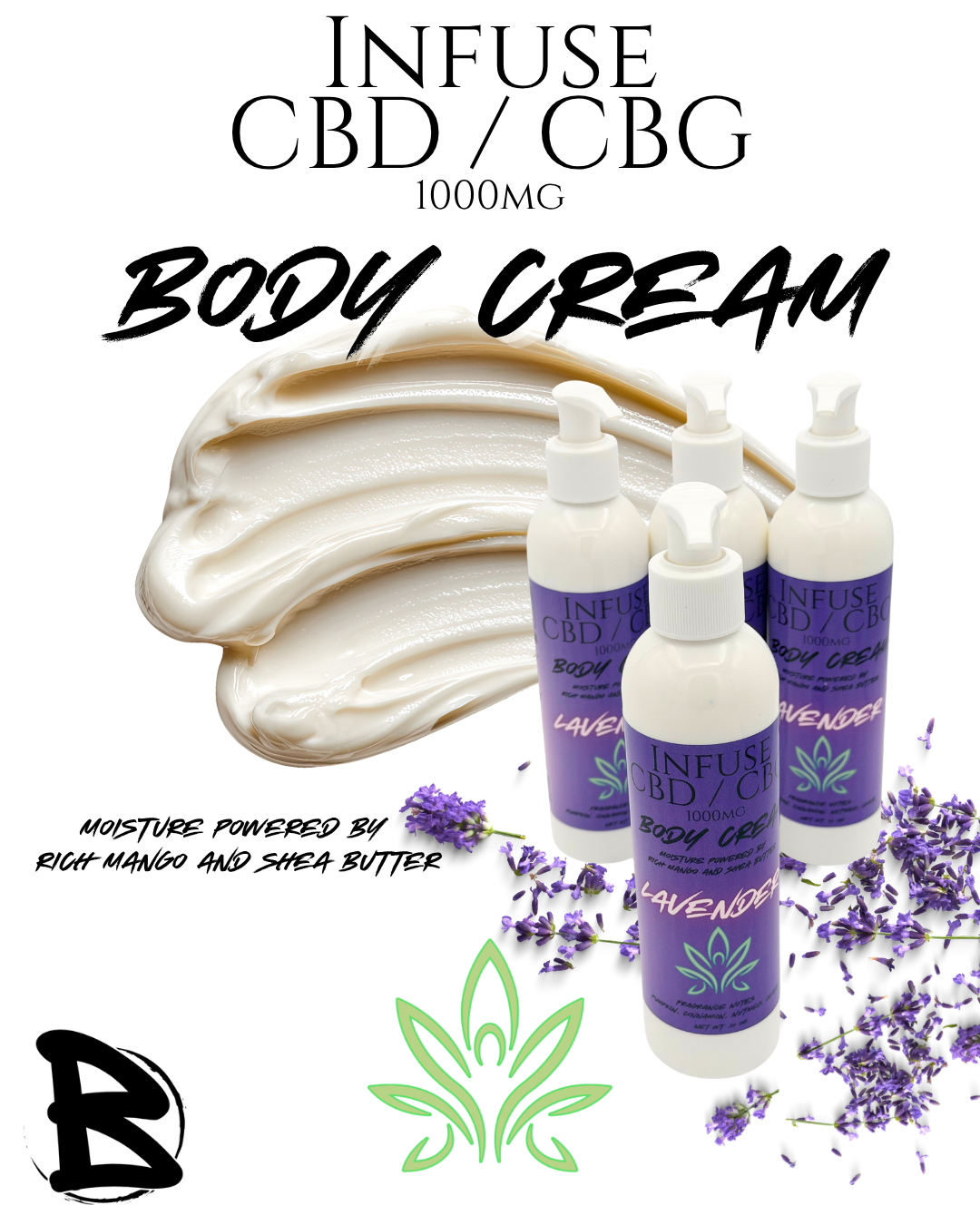 Infuse Body Cream (10 oz Pump Bottle) | 1000 mg CBD + CBG
