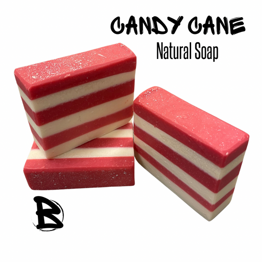 Candy Cane Natural Vegan Soap