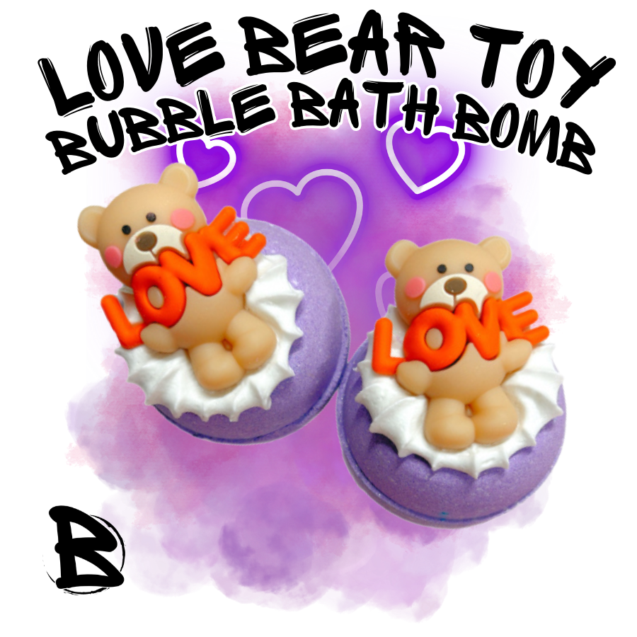 Love Bear Toy Topper Bubble Bath Bomb