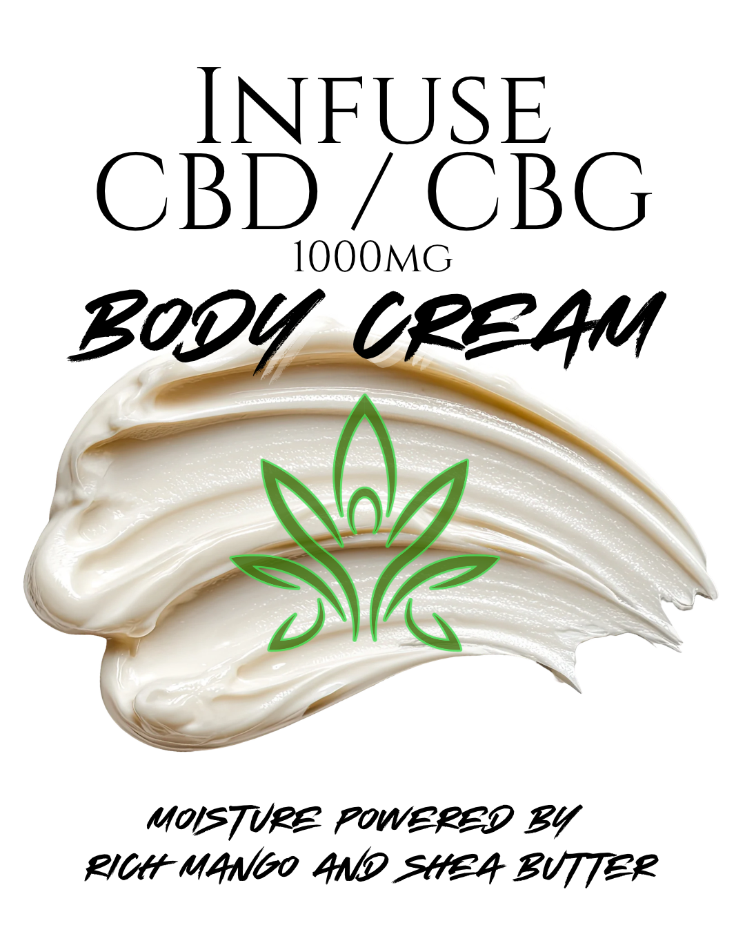 Infuse Body Cream (10 oz Pump Bottle) | 1000 mg CBD + CBG