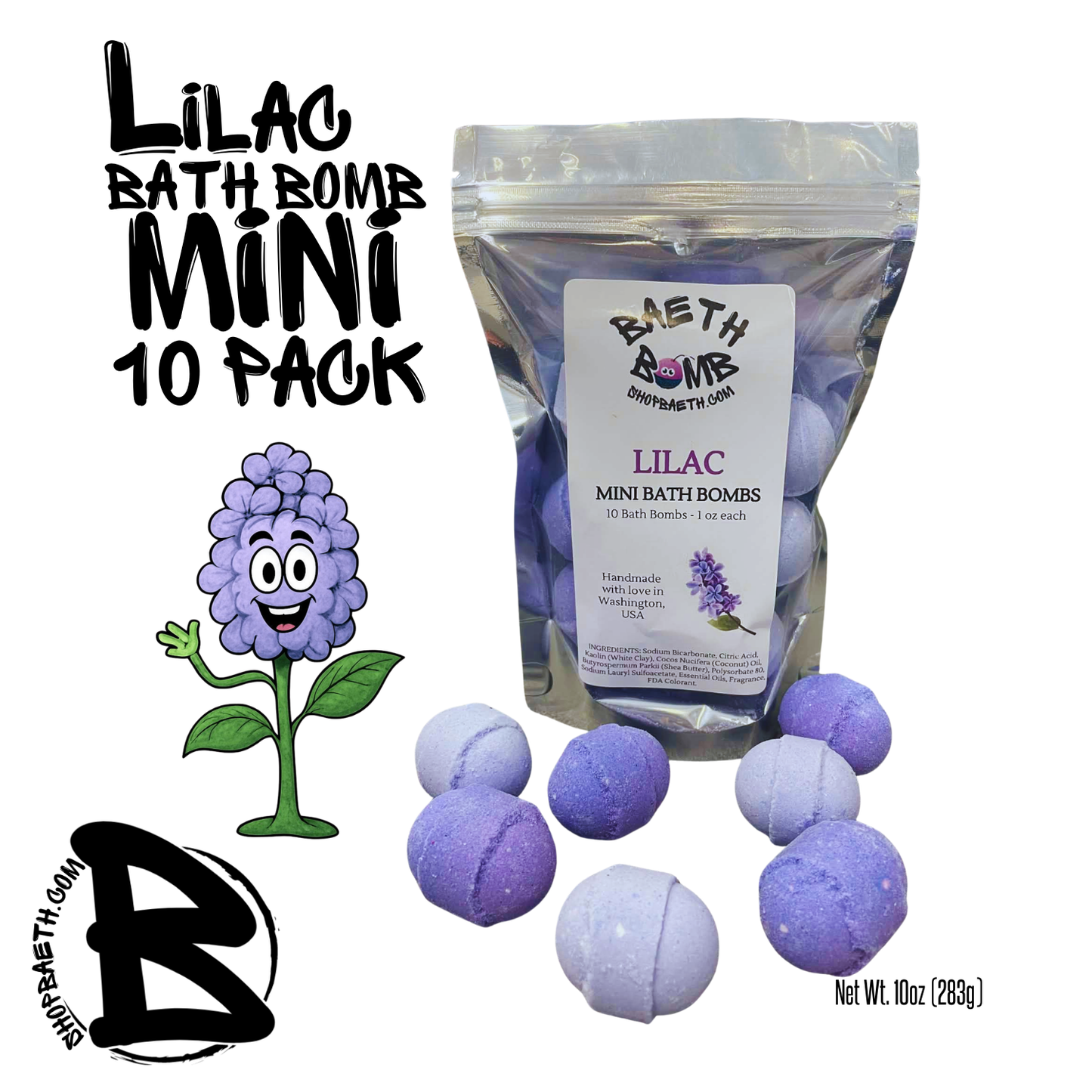 Lilac Mini Bath Bomb 10 pack