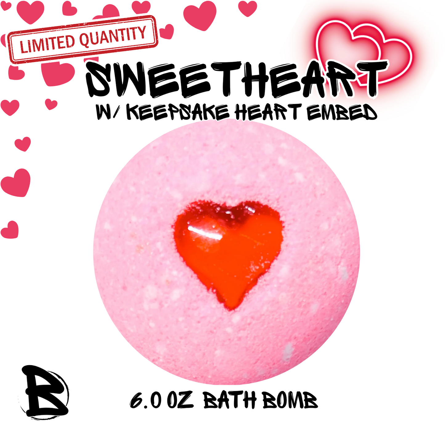 Sweetheart Bath Bomb Round 6oz  Sweetheart Collection
