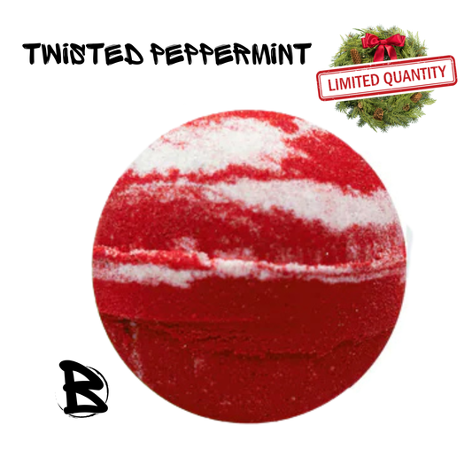 Twisted Peppermint Large Bath Bomb 6oz