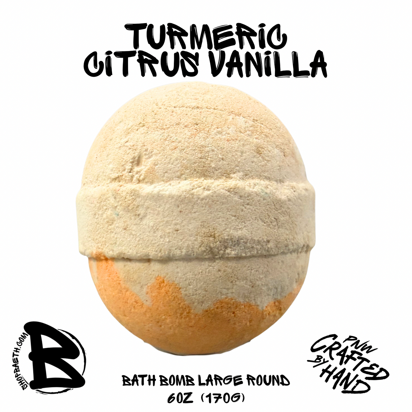 Turmeric Citrus & Vanilla Large Bath Bomb 6oz