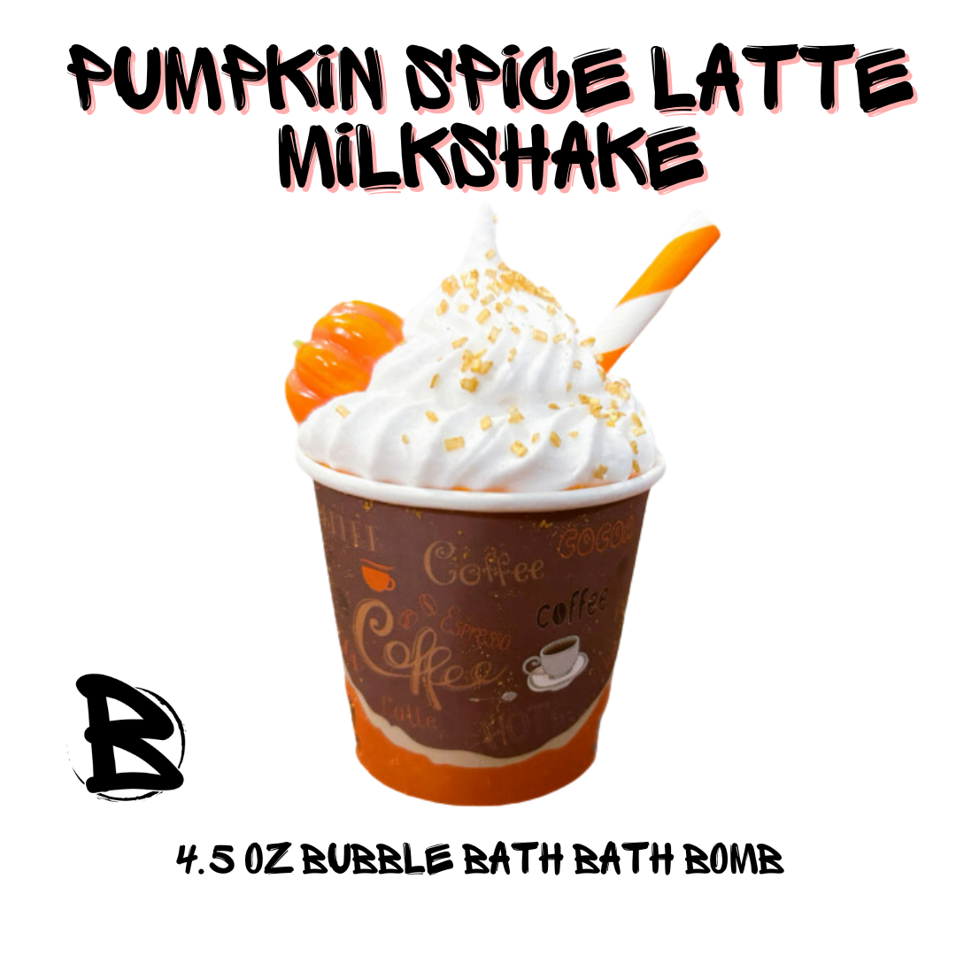 Pumpkin Spice Latte Bubble Bath Bomb MilkShake 4.5oz